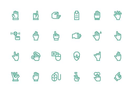 hacer clic conjunto con 24 grueso línea línea íconos de confianza íconos para todas interfaces vector