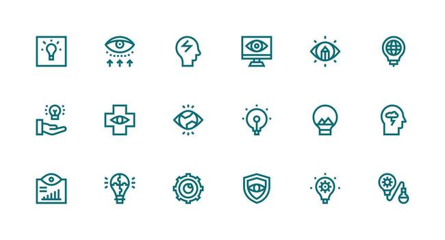 18 Icons for Insight in Strong Stroke Line Format Icons Built for Visual Consistency Pack vector