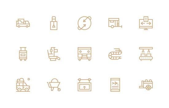 15 Regular Line Icons for Moving Graphics Icon Collection Set vector