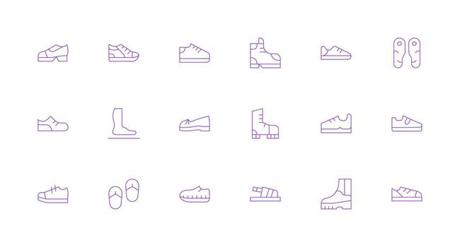 Sole Visual Pack containing 18 Minimal Line Icons Quick Access Icons for UI Development vector