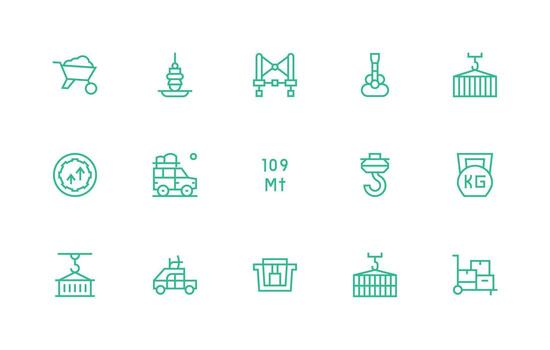 15 Regular Line Icons for Load Graphics Complete Icon Bundle for Web Design vector