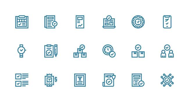 Strong Stroke Line Icons from Completed Set with 18 Vectors Optimized Icon Pack for Digital Products