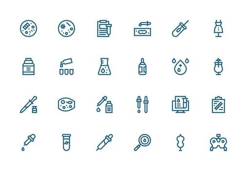 muestra conjunto con 24 grueso línea línea íconos equilibrado icono conjunto para funcional diseño vector