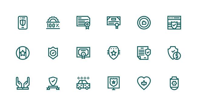 Trust featuring 18 Icons in Strong Stroke Line Design Interface Icons for Daily Use vector