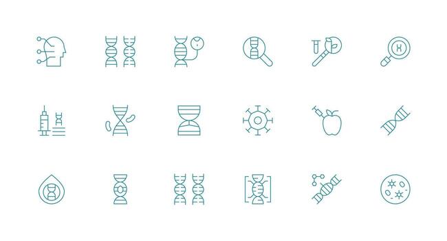 Minimal Line Icons from Biotechnology Set with 18 Vectors Organized Glyph Icons for Fast Design