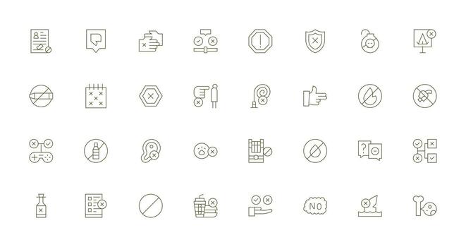 No Visual Pack containing 32 Thin Line Icons Neatly Designed Icons for Web Platforms vector