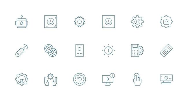 18 íconos para función en mínimo línea formato diseño icono paquete vector