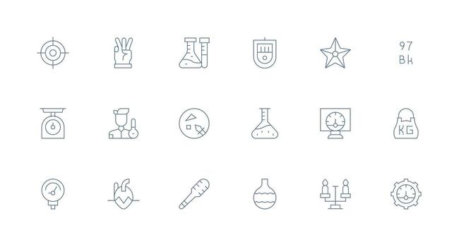 medición icono colección con 18 mínimo línea diseños interfaz icono colección para diario proyectos vector