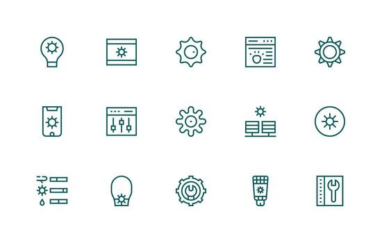 15 regular línea vectores para retocar tema diseño icono colección