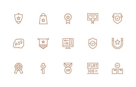 15 regular línea estilo íconos desde calidad colección escalable íconos para todas temas vector
