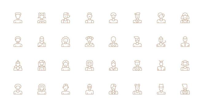 32 Icons for User Icon in Thin Line Format Essential Icon Collection vector