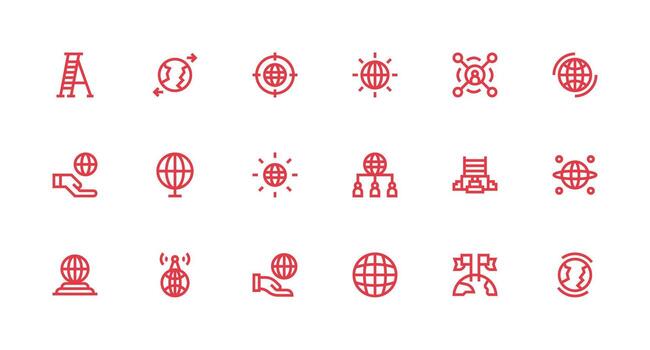 Strong Stroke Line Icons from Reach Set with 18 Vectors User Interface Icons for Digital Products
