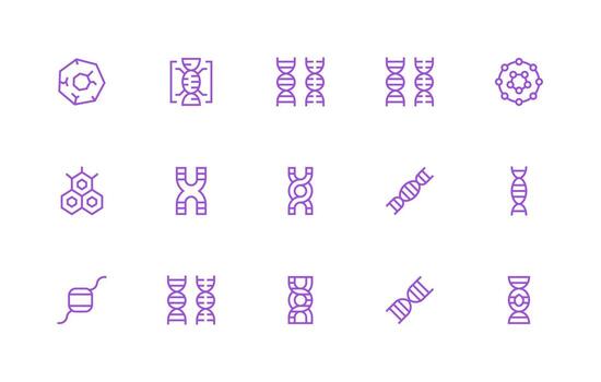 15 Regular Line Designs for Biochemistry Icons Balanced Icon Set for Functional Design vector