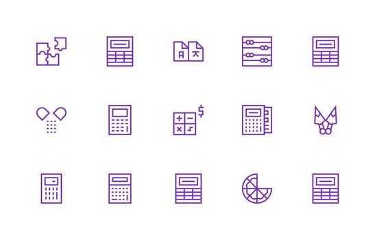 dividir presentando 15 íconos en regular línea diseño moderno icono conjunto vector