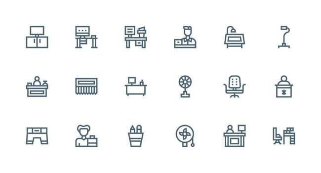 18 fuerte carrera línea íconos para escritorio gráficos simplificado icono paquete para visual herramientas vector