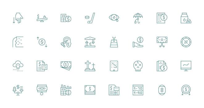 32 Icons for Loss in Thin Line Format Icons Built for Visual Consistency Pack vector