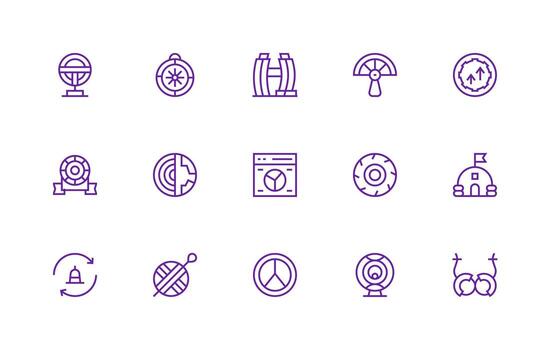 Circular including 15 Regular Line Illustrations Customizable Icon Series for Mobile Screens vector