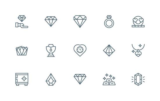 precioso diseño íconos presentando 15 en regular línea estilo compacto icono conjunto vector