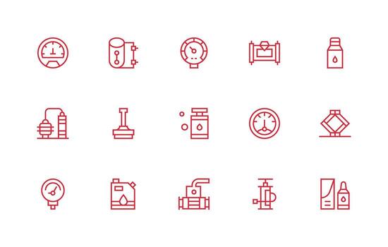 15 íconos para hidráulico en regular línea formato ui icono conjunto vector