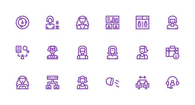 18 Icons for Client in Strong Stroke Line Format Multi-Style Icon Collection vector