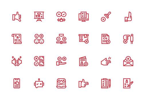 Rejection including 24 Thick Line Line Illustrations Icons Built for Visual Consistency Pack vector