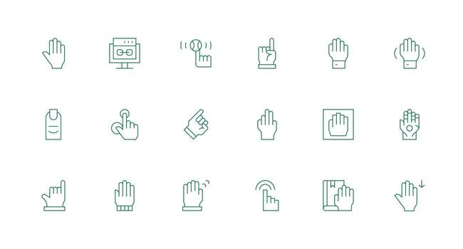 Click Visual Pack containing 18 Minimal Line Icons Neat Icon Set vector