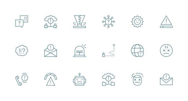 18 Minimal Line Vectors for Issue Theme Web and App Icon Pack Collection