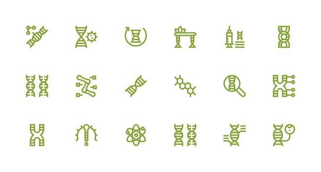 Molecular Icon Set with 18 Strong Stroke Line Graphics Core Icon Collection for Daily Tasks vector