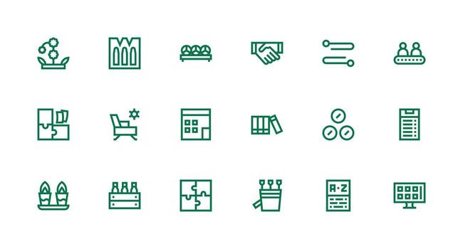 18 arreglo íconos en fuerte carrera línea estético mínimo icono conjunto para interfaz proyectos vector