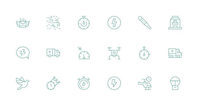 18 Minimal Line Icons for Rapid Graphics Responsive Icon Set for Flexible Layouts vector