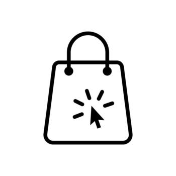 Shopping online, click and collect. Thin line icon. Outline symbol collection. vector