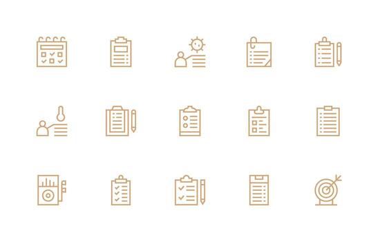 Goals Design Icons featuring 15 in Regular Line Style Basic Icon Series vector