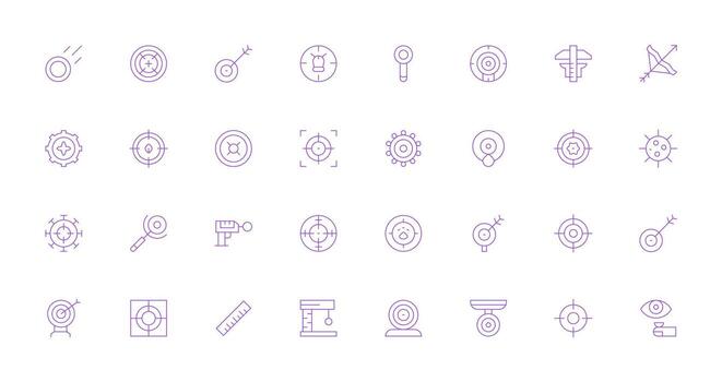 Accuracy featuring 32 Icons in Thin Line Design High-Resolution Icons for Any Platform vector