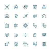 Approval Icon Collection with 25 Medium Stroke Outline Designs Digital Product Icons for Fast Delivery vector