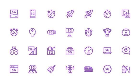 Bold Line Icons from Speed Set with 28 Vectors Icon Set for Apps