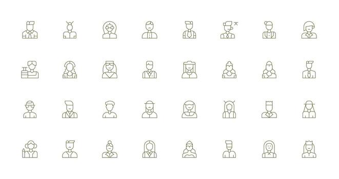 32 Thin Line Designs for Manager Icons UI Icon Set vector