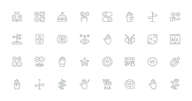 Choice Icon Collection with 32 Thin Line Designs UI-Ready Icon Collection vector
