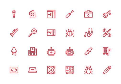 Diagnostic Visual Pack containing 24 Thick Line Line Icons Neatly Designed Icons for Web Platforms vector
