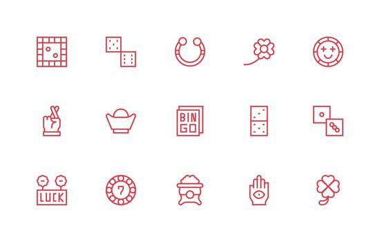 Regular Line Icons from Luck Set with 15 Vectors Reliable Icons for All Interfaces