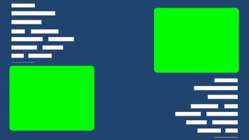 rede disposição tela verde com retangular caixas para simulando digital painéis, organizado quadros, ou vários monitores efeitos video