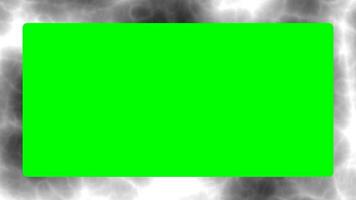 Simple framed rectangle greenscreen with cloudy border, suitable for display frames, overlays, or highlight boxes video