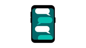 en smartphone gränssnitt med chatt bubblor symboliserar ett aktiva meddelandehantering Ansökan Begagnade för omedelbar textbaserad kommunikation video