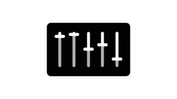 A sound equalizer icon with vertical sliders used to adjust different audio frequencies for enhancing music quality and sound balance video