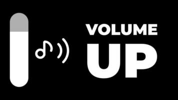 en digital ikon representation med en högtalare och ljud vågor vid sidan av de text volym upp, symboliserar de verkan av ökande ljud nivåer video