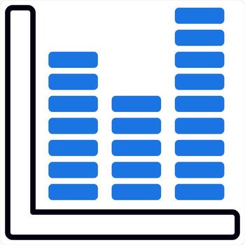 Statistics and data icon concept in blue color vector