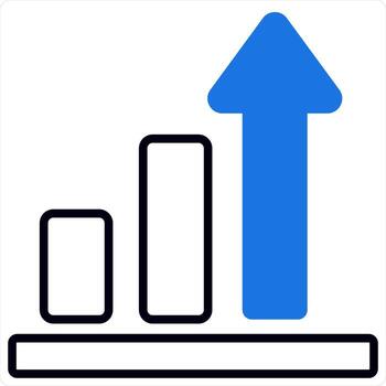 Graph Chart icon design concept in blue color vector