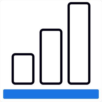 Graph Chart and diagram icon design concept in blue color vector