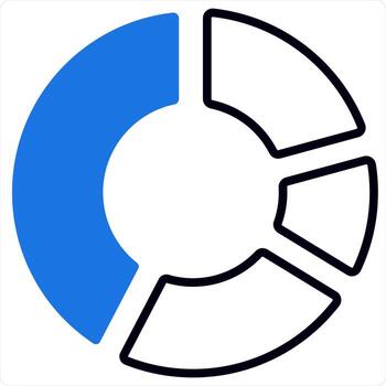 Pie Chart and diagram design concept in blue color vector