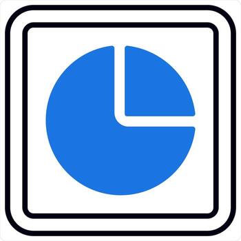 Pie Chart and diagram design icon concept in blue color vector