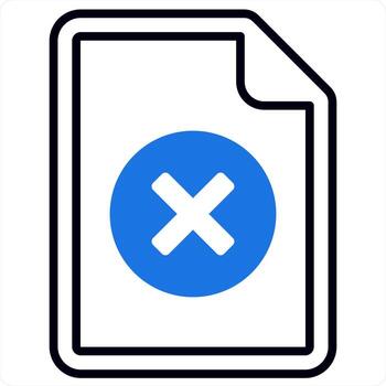 Eliminar y eliminar icono concepto diseño en azul color vector